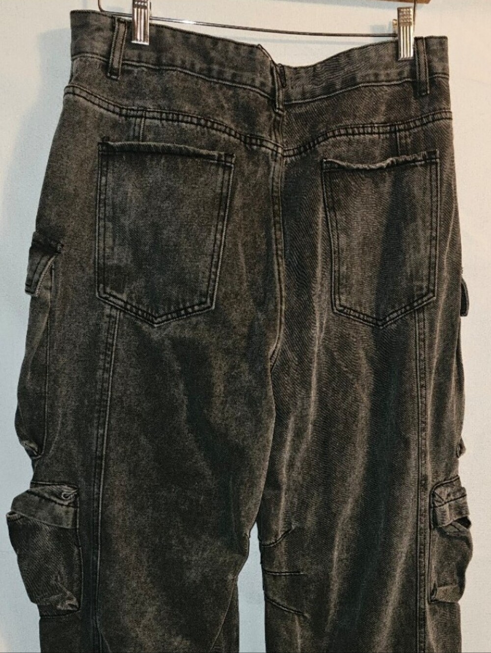 Ombre Multi Pocket Wide Leg Cargo Jeans By Micas Size XL - Picture 12 of 15